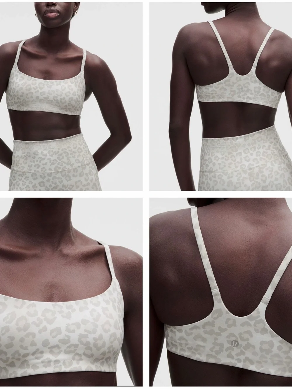 lululemon athletica Light Cream Leopard-Print Scoop Sports Bra